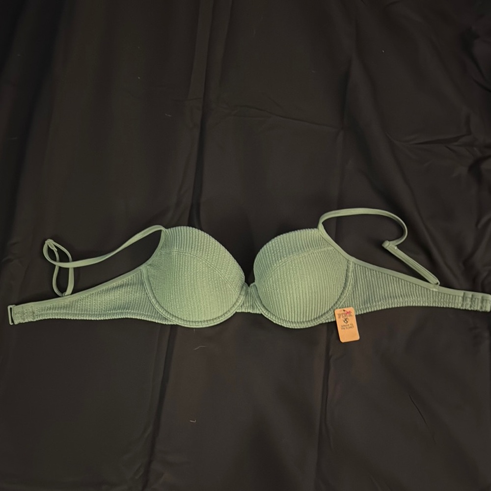 Aerie Ribbed Green Bikini Top